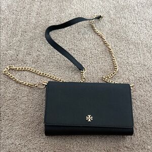 Tory Burch Black Crossbody with Gold Accents